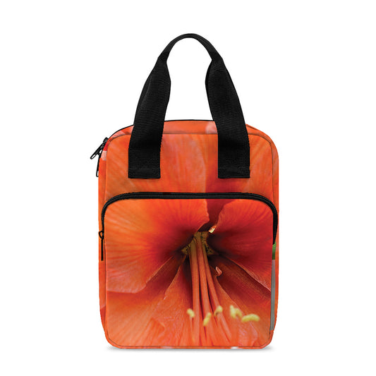Orange Amaryllis Print Bible Tote Bag