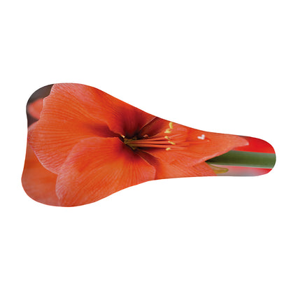 Orange Amaryllis Print Bicycle Seat Cover