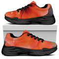 Orange Amaryllis Print Black Chunky Shoes