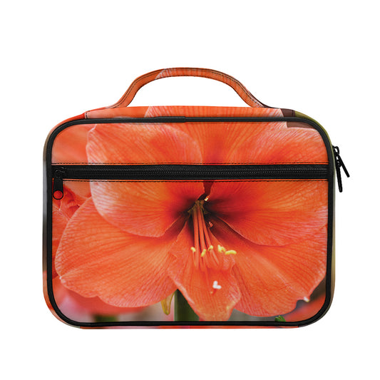 Orange Amaryllis Print Briefcase Bible Bag