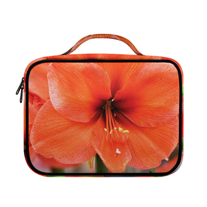 Orange Amaryllis Print Briefcase Bible Bag