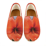Orange Amaryllis Print Casual Shoes