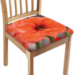 Orange Amaryllis Print Chair Cushion Cover