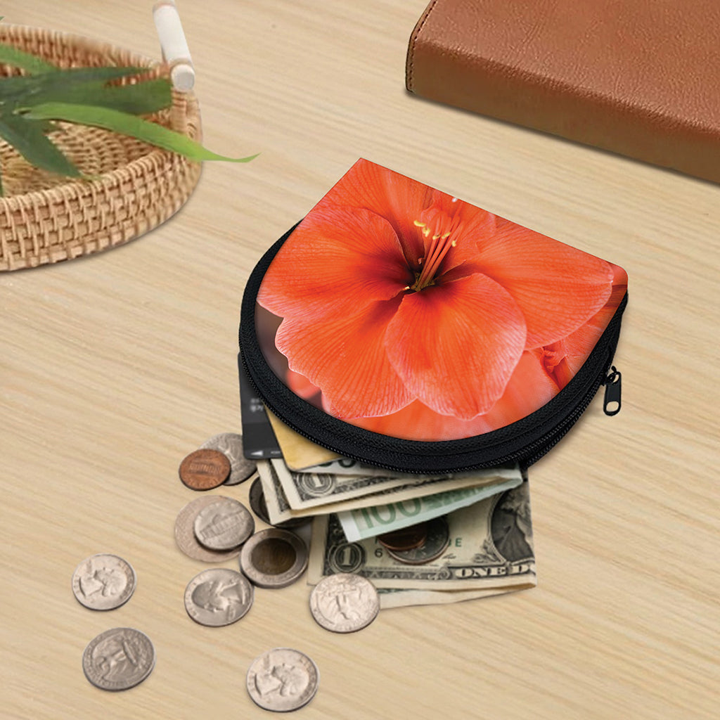 Orange Amaryllis Print Coin Purse