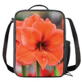 Orange Amaryllis Print Crossbody Lunch Bag