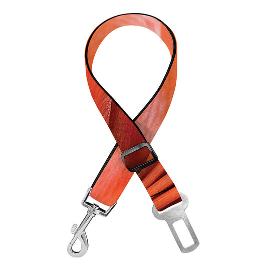 Orange Amaryllis Print Dog Seat Belt