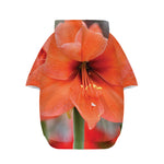 Orange Amaryllis Print Dog Zip Up Hoodie
