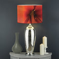 Orange Amaryllis Print Drum Lamp Shade