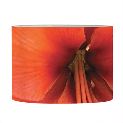 Orange Amaryllis Print Drum Lamp Shade