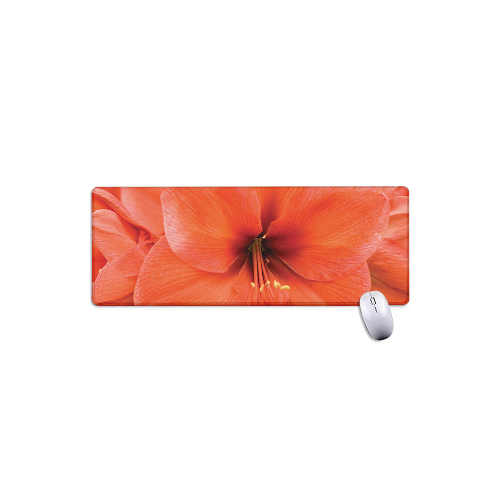 Orange Amaryllis Print Extended Mouse Pad