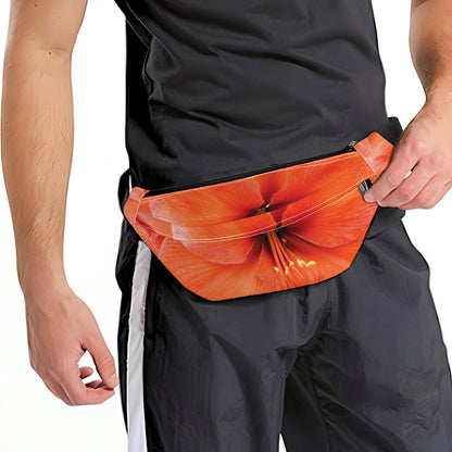 Orange Amaryllis Print Fanny Pack