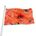 Orange Amaryllis Print Flag