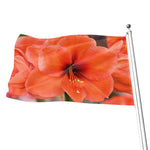 Orange Amaryllis Print Flag