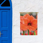 Orange Amaryllis Print Garden Flag