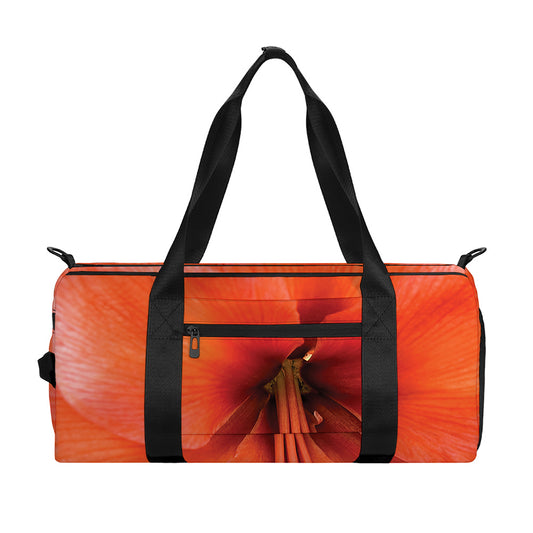 Orange Amaryllis Print Gym Bag