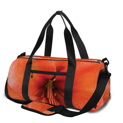 Orange Amaryllis Print Gym Bag