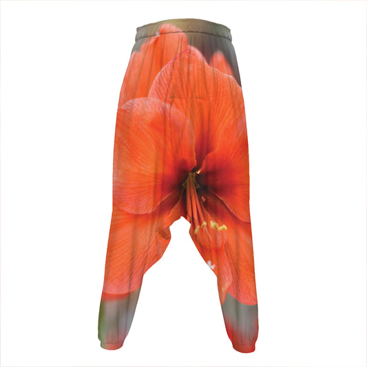 Orange Amaryllis Print Hammer Pants
