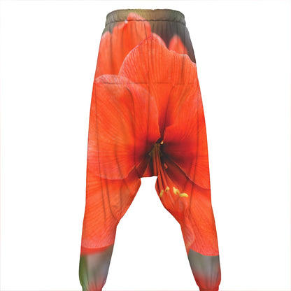 Orange Amaryllis Print Hammer Pants