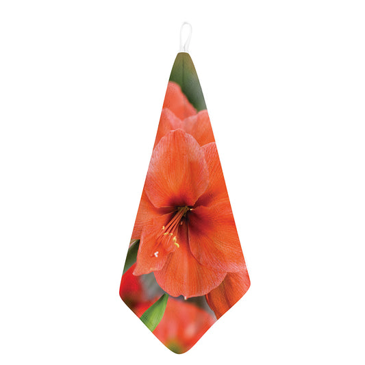 Orange Amaryllis Print Hand Towel