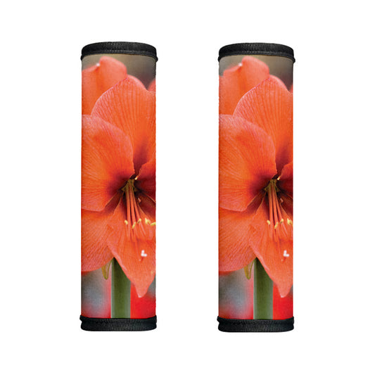 Orange Amaryllis Print Handle Covers