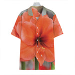 Orange Amaryllis Print Hawaiian Shirt