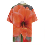 Orange Amaryllis Print Hawaiian Shirt