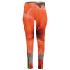 Orange Amaryllis Print High-Waisted Pocket Leggings