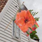 Orange Amaryllis Print House Flag