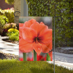 Orange Amaryllis Print House Flag