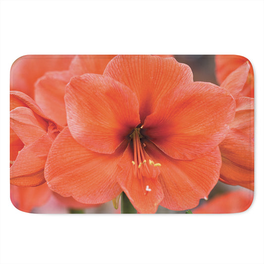 Orange Amaryllis Print Indoor Door Mat