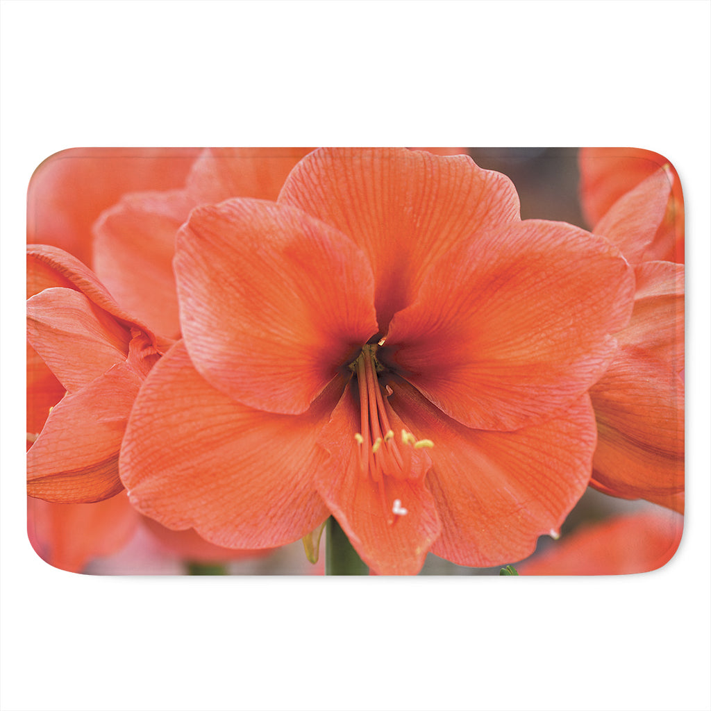 Orange Amaryllis Print Indoor Door Mat