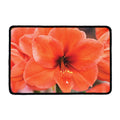 Orange Amaryllis Print Kitchen Mat