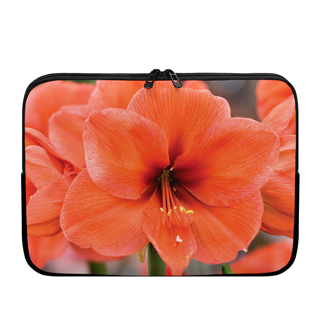 Orange Amaryllis Print Laptop Sleeve