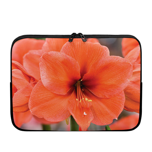 Orange Amaryllis Print Laptop Sleeve