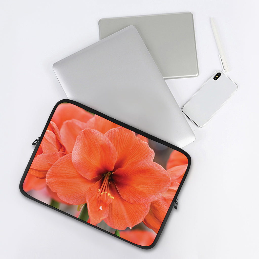 Orange Amaryllis Print Laptop Sleeve