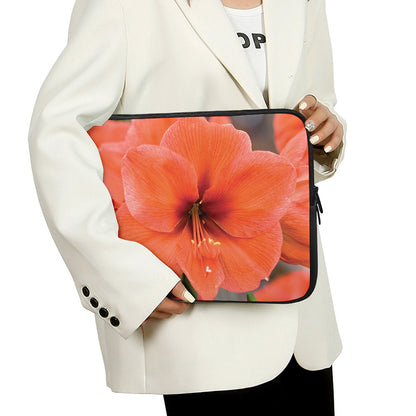 Orange Amaryllis Print Laptop Sleeve