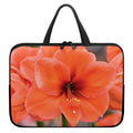 Orange Amaryllis Print Laptop Sleeve With Handle