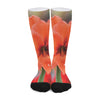 Orange Amaryllis Print Long Socks