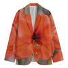 Orange Amaryllis Print Men's Blazer