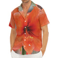 Orange Amaryllis Print Men's Deep V-Neck Shirt
