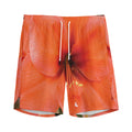 Orange Amaryllis Print Men's Athletic Shorts