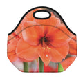 Orange Amaryllis Print Neoprene Lunch Bag