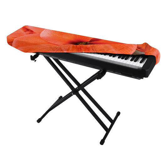 Orange Amaryllis Print Piano Keyboard Cover