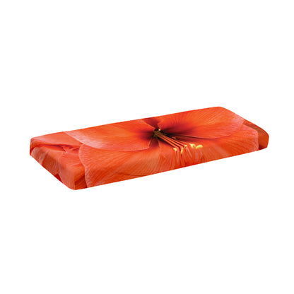 Orange Amaryllis Print Piano Keyboard Cover