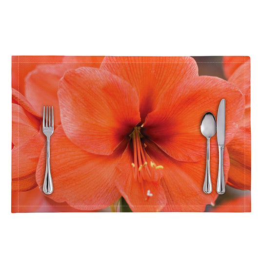 Orange Amaryllis Print Placemat