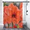 Orange Amaryllis Print Premium Shower Curtain