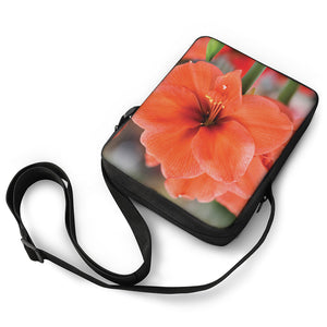 Orange Amaryllis Print Rectangular Crossbody Bag