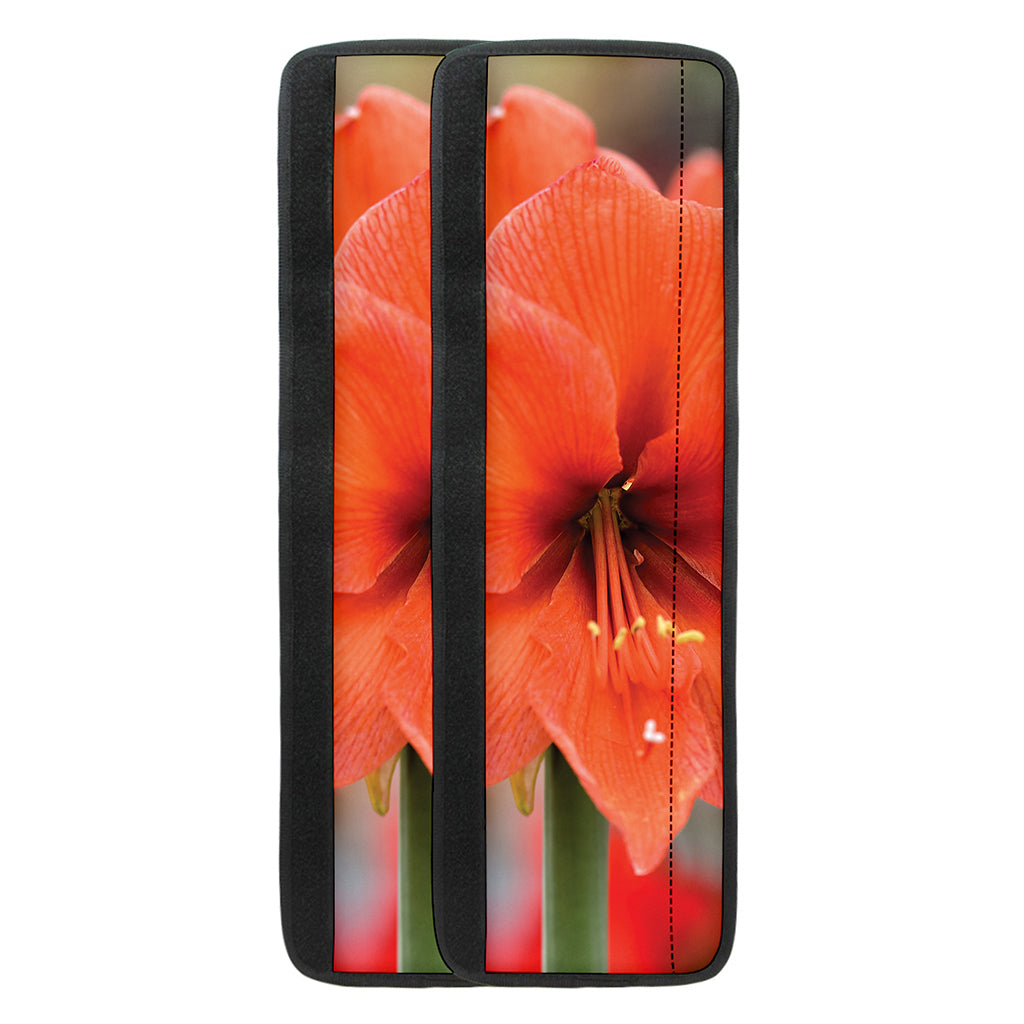 Orange Amaryllis Print Refrigerator Handle Covers
