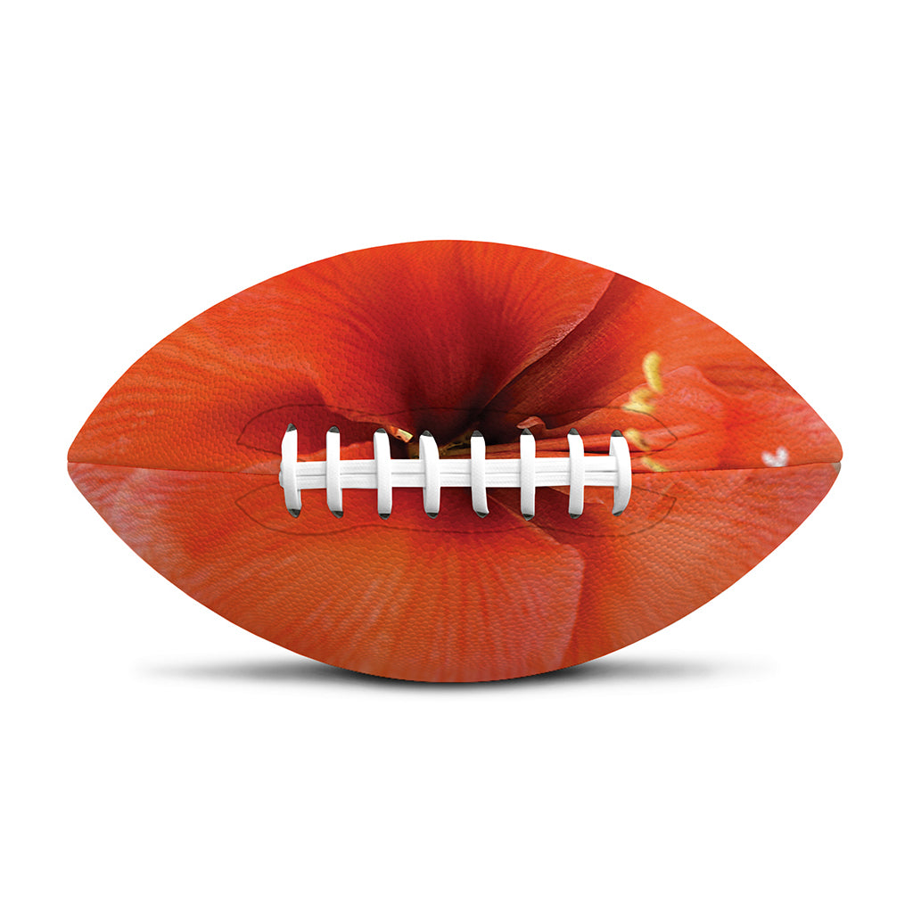Orange Amaryllis Print Rugby Ball