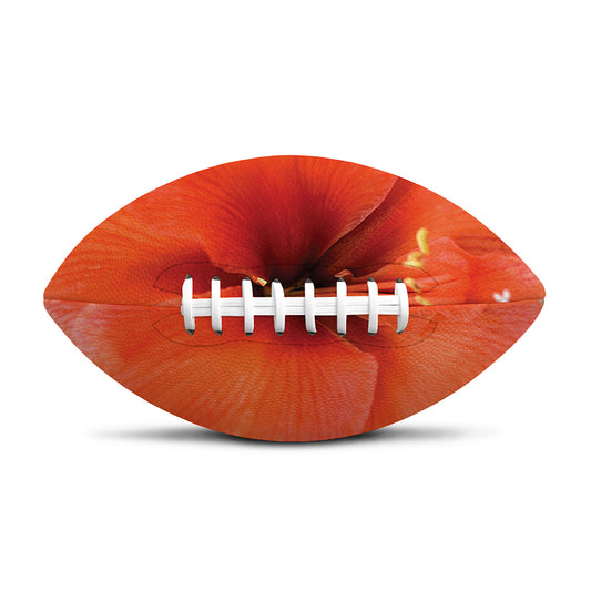 Orange Amaryllis Print Rugby Ball